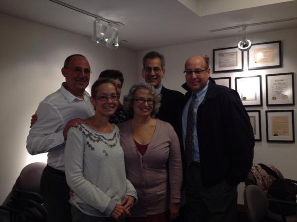 Ken Goldman, Lauren Roscher Boyadjis, Tony Boyadjis, Bill Schlosser, and, in front, Beth Carroll and me.
